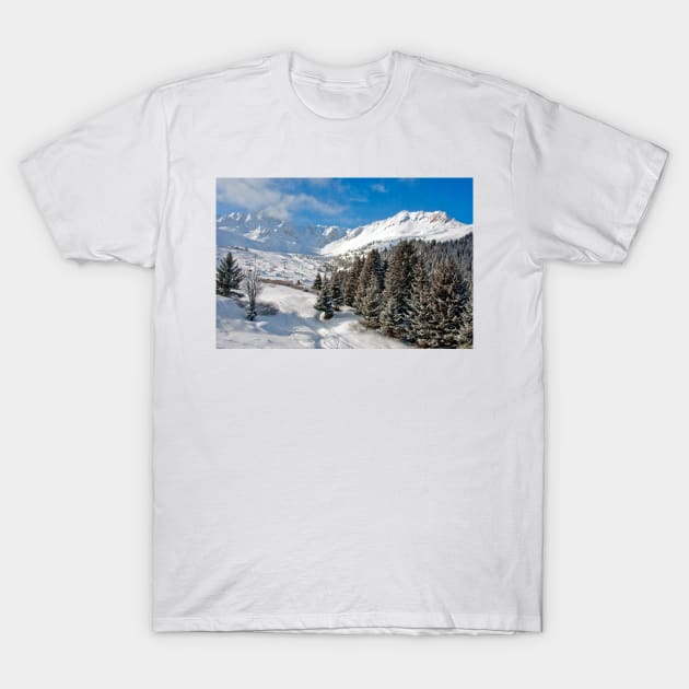 Courchevel 1850 Three Valleys French Alps France T-Shirt by Andy Evans Photos